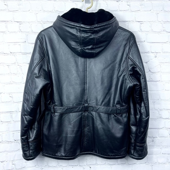 🚫SOLD! NWOT |•WILSONS LEATHER•| Plush Insulated Belted Hooded Jacket Coat Large - Picture 3 of 16